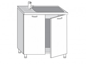 2.80.2мн Шкаф-стол на 800мм под накладную мойку с 2-мя дверцами в Екатеринбурге - magazinmebeli.ru | фото