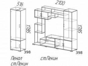 Гостиная Пекин с пеналом Ясень Шимо в Екатеринбурге - magazinmebeli.ru | фото 2