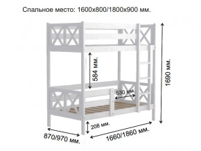 Кровать 2-х ярусная Аист-2 Классика белый 1600х800 мм в Екатеринбурге - magazinmebeli.ru | фото 2