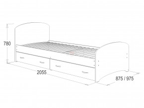 Кровать-6 одинарная с 2-мя ящиками 800*2000 венге в Екатеринбурге - magazinmebeli.ru | фото 2