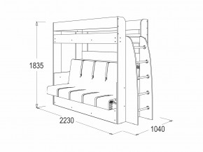 Кровать-диван двухярусная Омега 17 ясень анкор светлый в Екатеринбурге - magazinmebeli.ru | фото 2