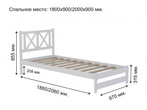 Кровать односпальная Аист-7 Классика белый 1800х900 мм в Екатеринбурге - magazinmebeli.ru | фото 2