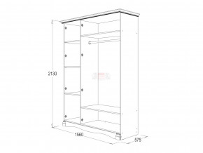 Шкаф 3-х дверный для одежды и белья Ольга 1н в Екатеринбурге - magazinmebeli.ru | фото 2