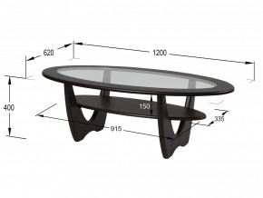 Стол журнальный Юпитер со стеклом СЖС-01 венге в Екатеринбурге - magazinmebeli.ru | фото 2