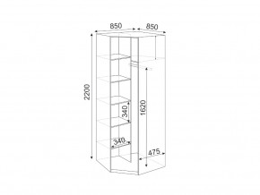Угловой шкаф Глэдис М21 в Екатеринбурге - magazinmebeli.ru | фото 2